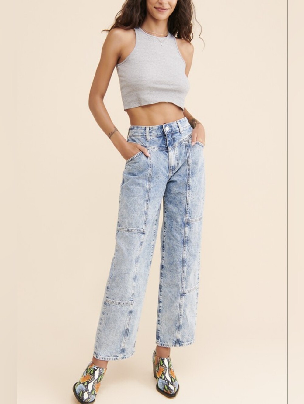 AG Adriano Goldschmied Jeans Tomas High Waist Wide Leg Jeans Acid 26 Revolve - Picture 12 of 12